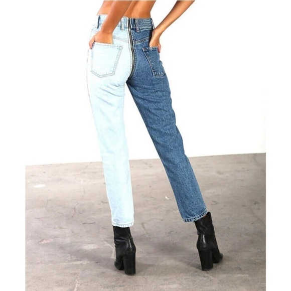 Revice Ying Yang Tokyo Wash Crops Full Zip 2 Toned Jeans Size 25 Women's - Picture 14 of 15